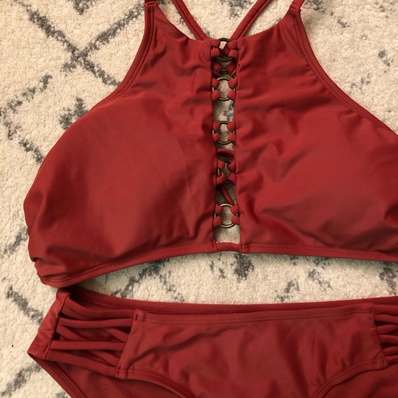 Rust Colored Bikini with Metal Details - Picture 2 of 3